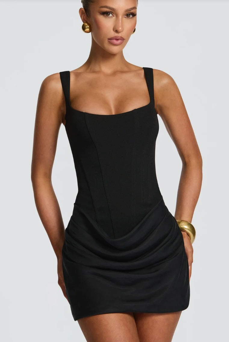 Women's Sleeveless Mini Corset Dress – Structured Fit Evening