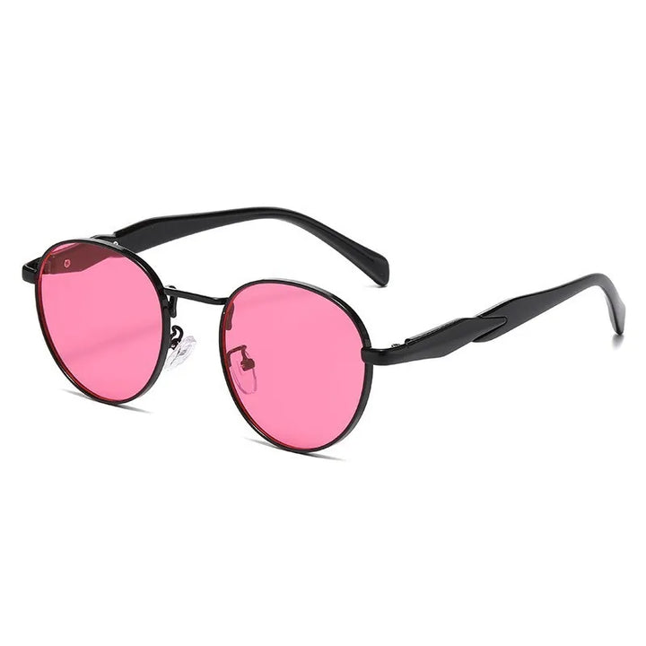 Runde Damen-Sonnenbrille – Metallgestell UV-Schutz