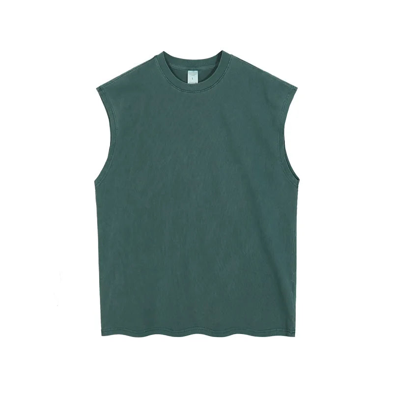 Herren Baumwolltanktop – Rundhalsausschnitt Ärmellos