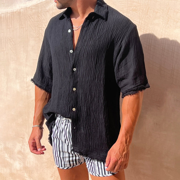 Camicia Uomo in Misto Cotone-Lino – Taglio Casual e Traspirante