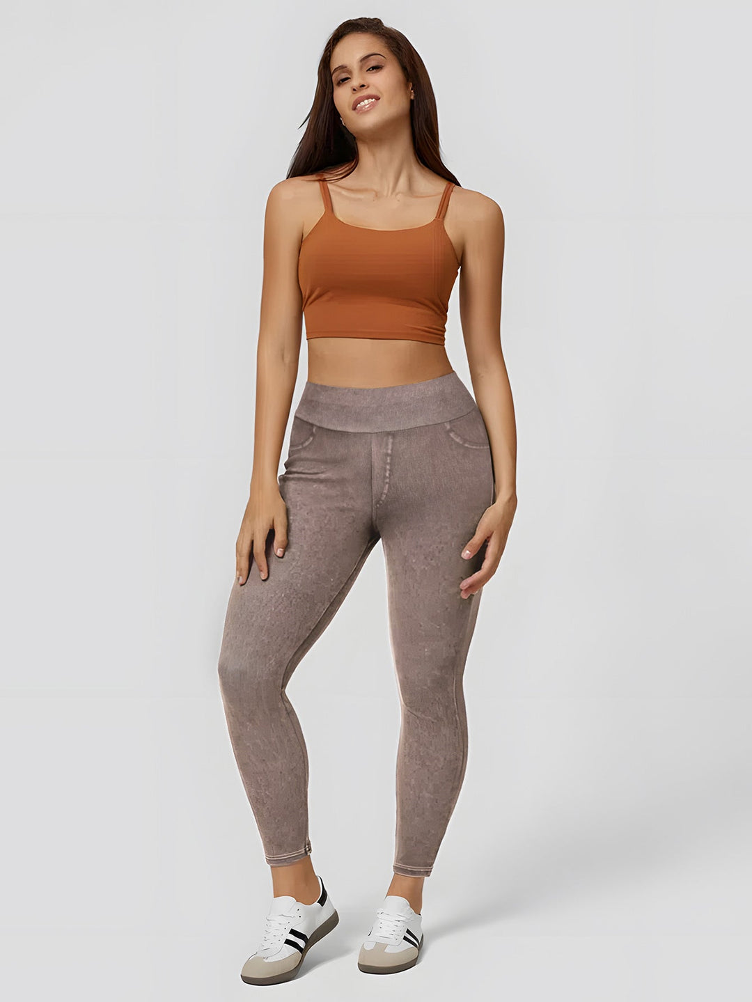 High Waist Skinny Jeggings for Women – Stretch Denim-Style Pants Without Zipper
