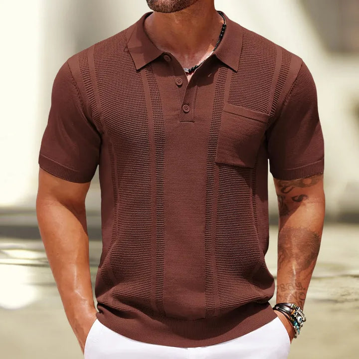 Polo Uomo in Maglia Fine – Bordini a Costine e Pannelli Testurizzati