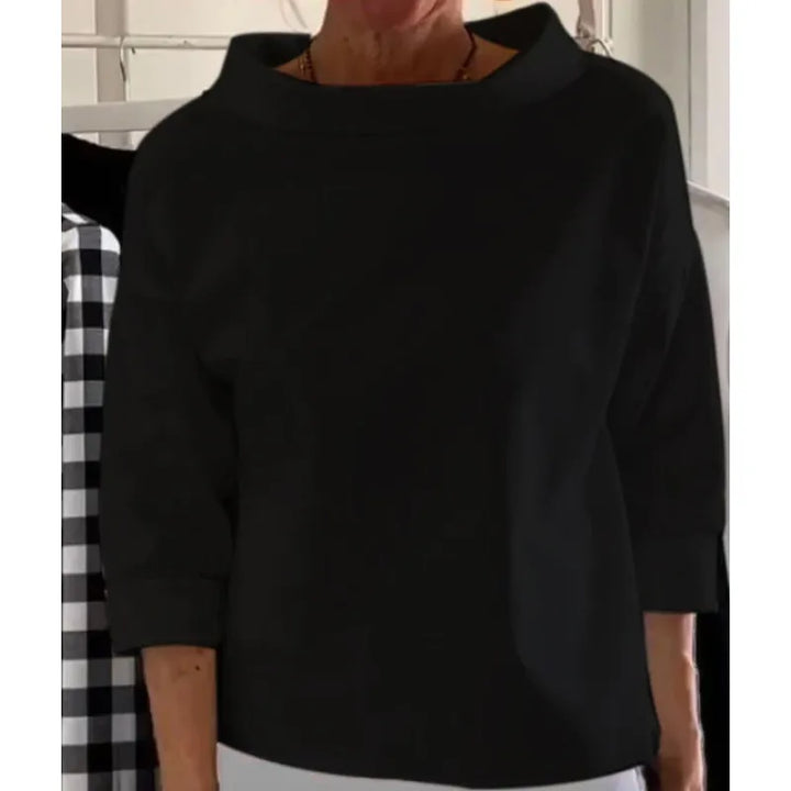 Women's Mid-Height Turtleneck Cotton Sweater – Long Sleeves