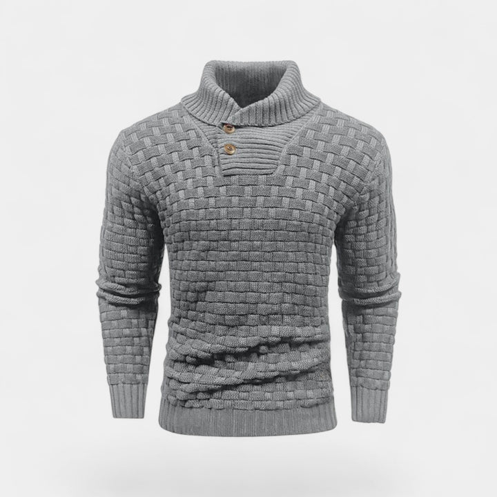 Herren Rollkragenpullover aus Baumwolle – Slim Fit mit Knopfdetail