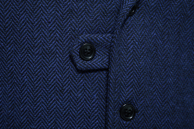 Herren Baumwollweste mit Chevron-Muster – Figurbetonter Schnitt Einfache Knopfleiste
