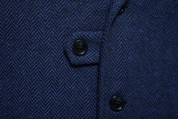 Herren Baumwollweste mit Chevron-Muster – Figurbetonter Schnitt Einfache Knopfleiste