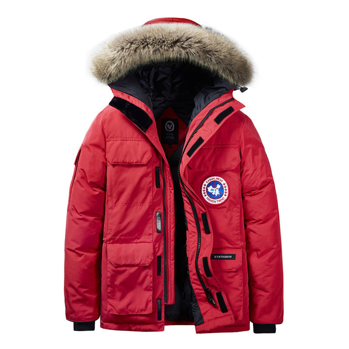 Parka Homme à Capuche Amovible – Col en Fourrure et Doublure Douce
