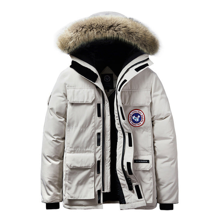 Parka Homme à Capuche Amovible – Col en Fourrure et Doublure Douce
