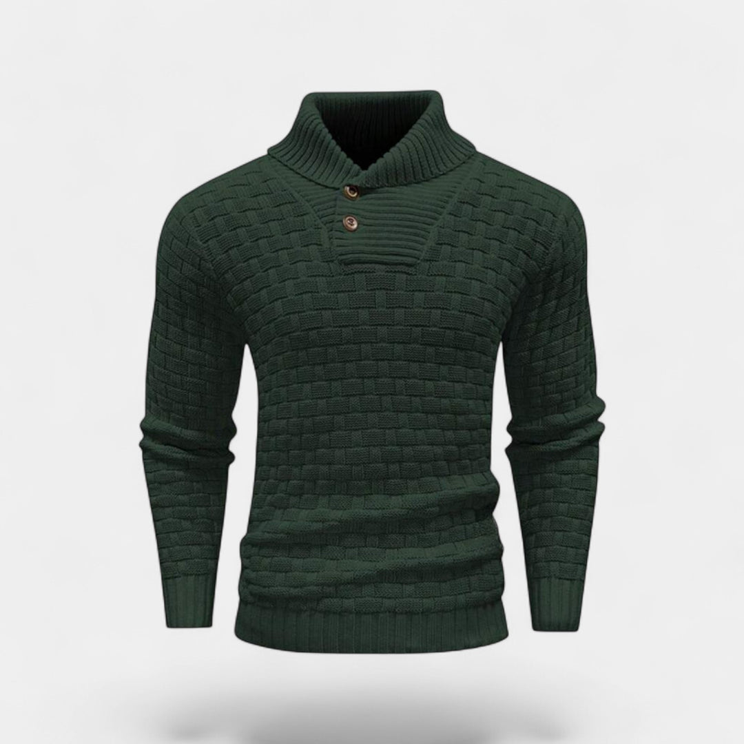 Herren Rollkragenpullover aus Baumwolle – Slim Fit mit Knopfdetail