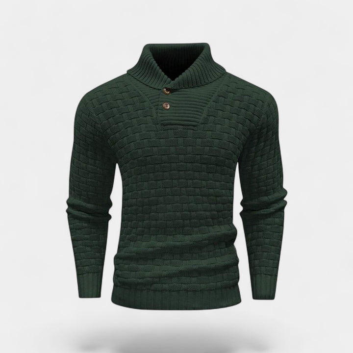 Herren Rollkragenpullover aus Baumwolle – Slim Fit mit Knopfdetail