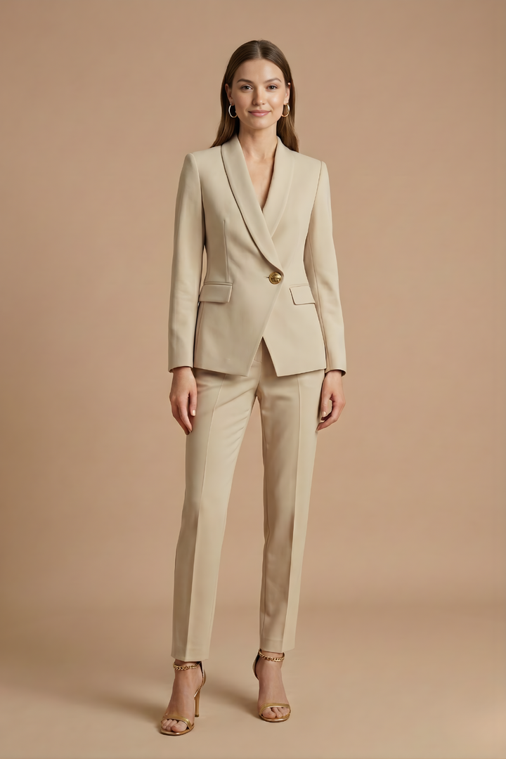 Zweiteiler für Damen – Slim-Fit Blazer, gerade Hose