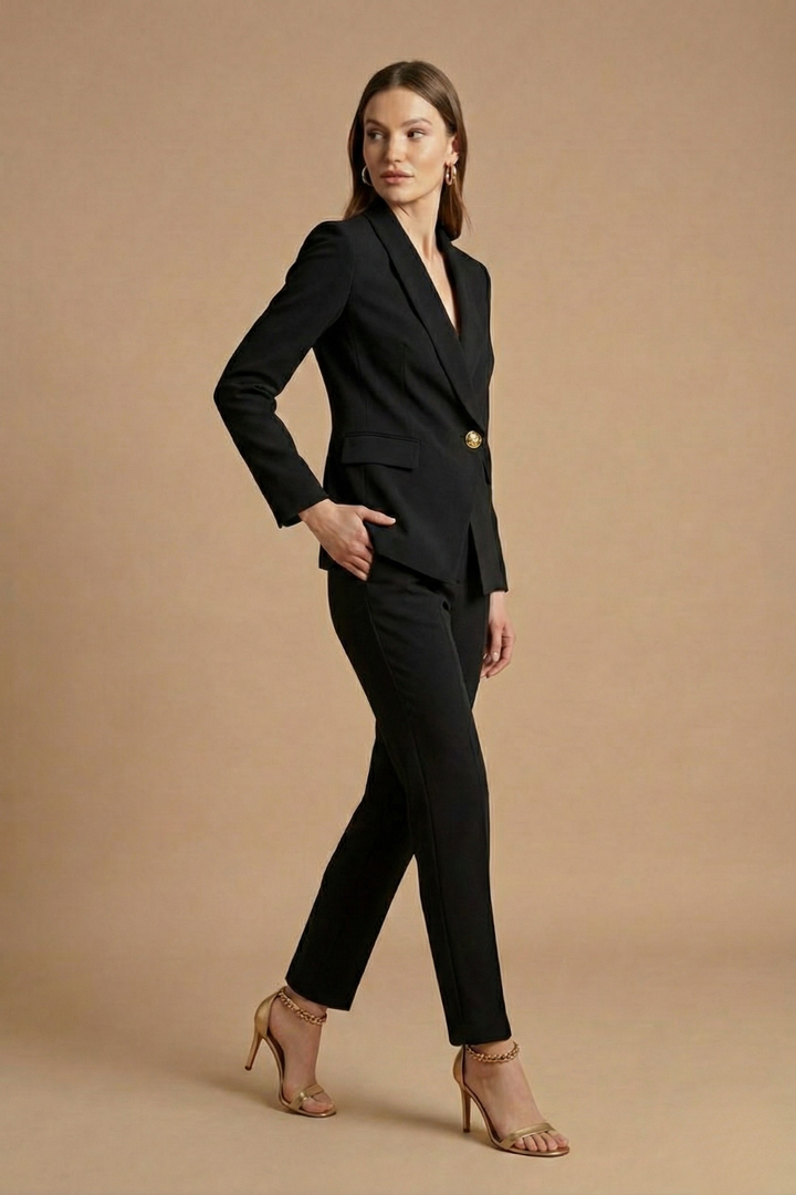 Zweiteiler für Damen – Slim-Fit Blazer, gerade Hose