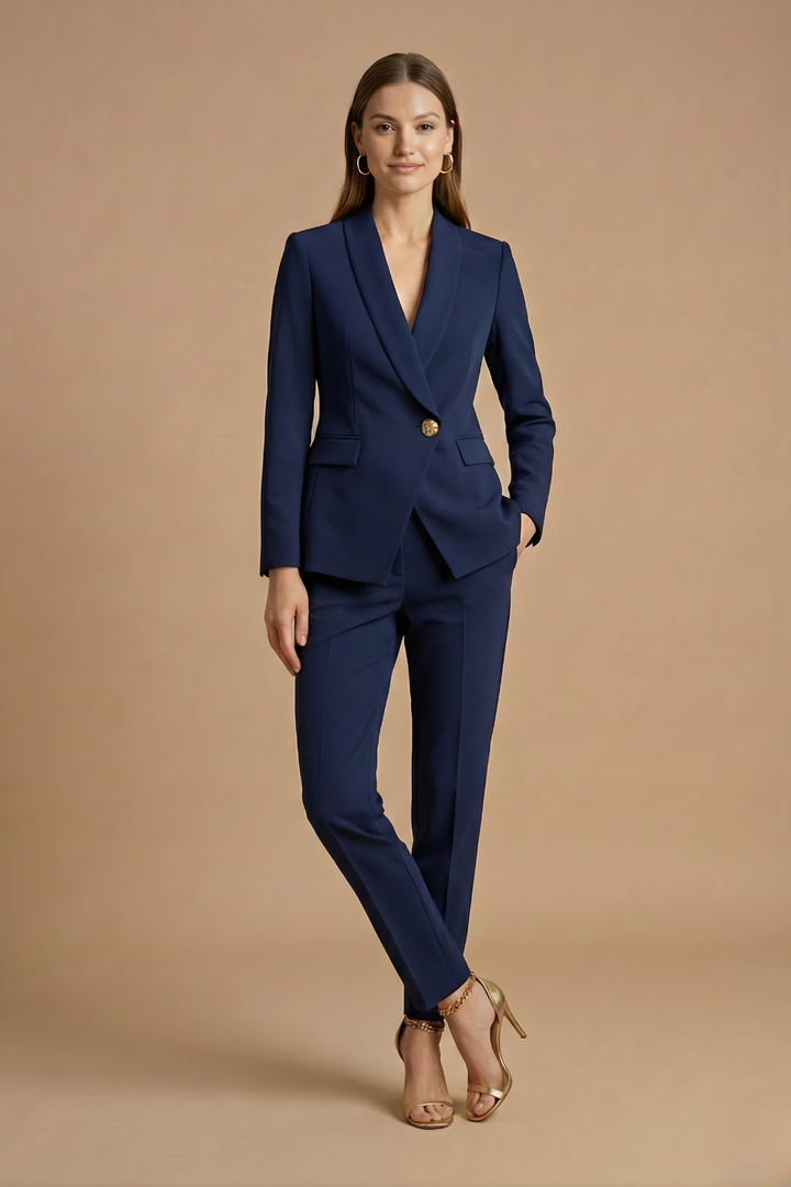 Zweiteiler für Damen – Slim-Fit Blazer, gerade Hose