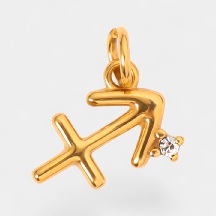 Ciondolo Zodiaco Donna – Finitura Placcata Oro e Cristallo