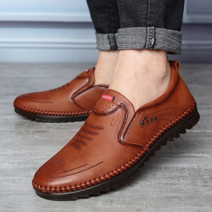 Men's Slip-On Moccasins – Round Toe and Stitched Moccasin Sole