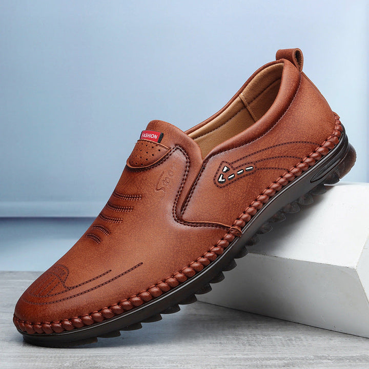 Men's Slip-On Moccasins – Round Toe and Stitched Moccasin Sole