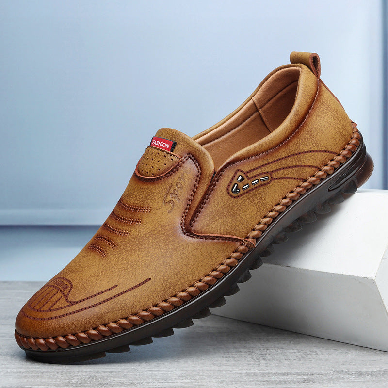 Men's Slip-On Moccasins – Round Toe and Stitched Moccasin Sole