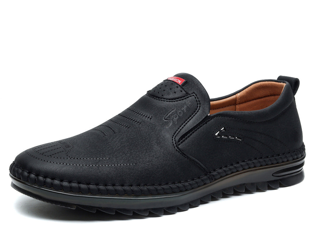 Men's Slip-On Moccasins – Round Toe and Stitched Moccasin Sole