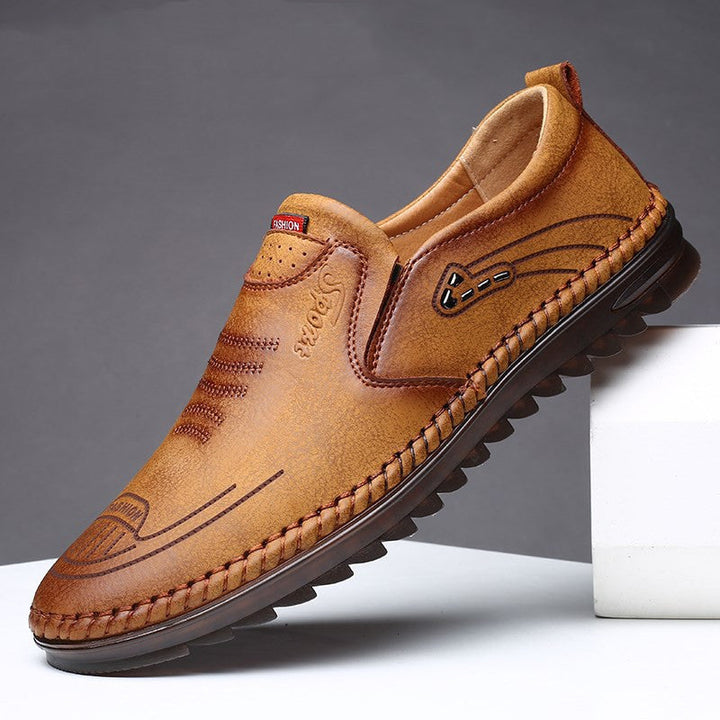 Men's Slip-On Moccasins – Round Toe and Stitched Moccasin Sole