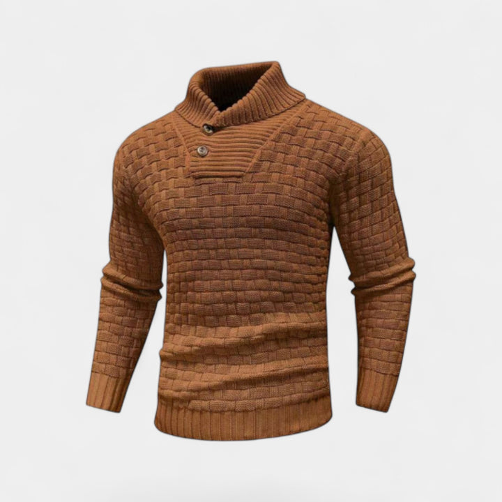 Herren Rollkragenpullover aus Baumwolle – Slim Fit mit Knopfdetail