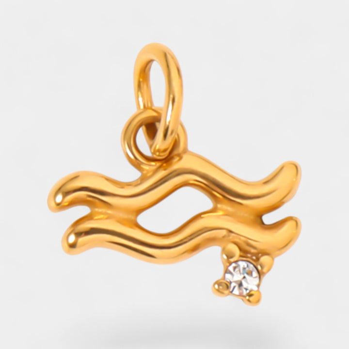 Ciondolo Zodiaco Donna – Finitura Placcata Oro e Cristallo