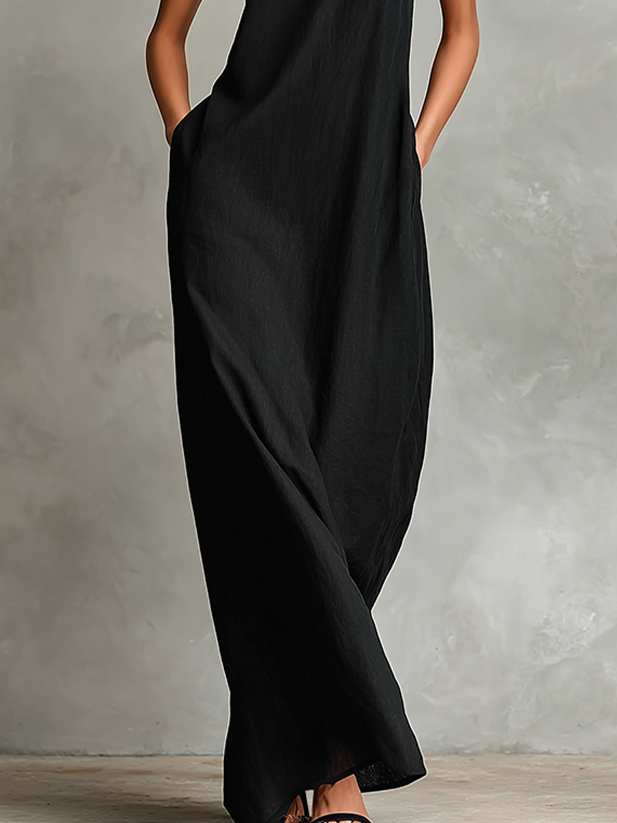 Abito lungo donna con collo alto – silhouette fluida ed elegante