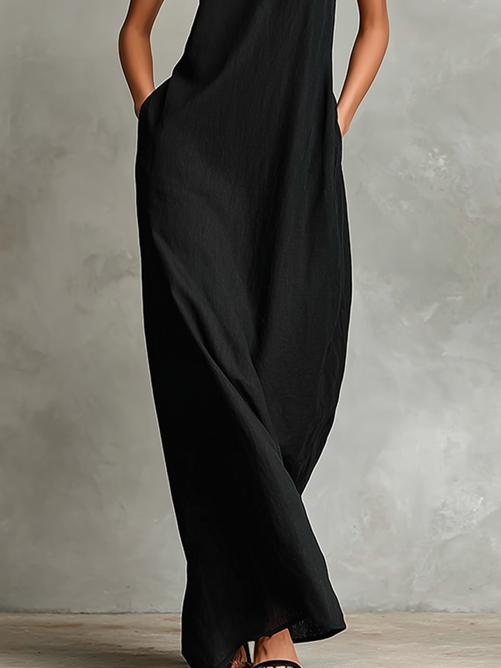 Abito lungo donna con collo alto – silhouette fluida ed elegante