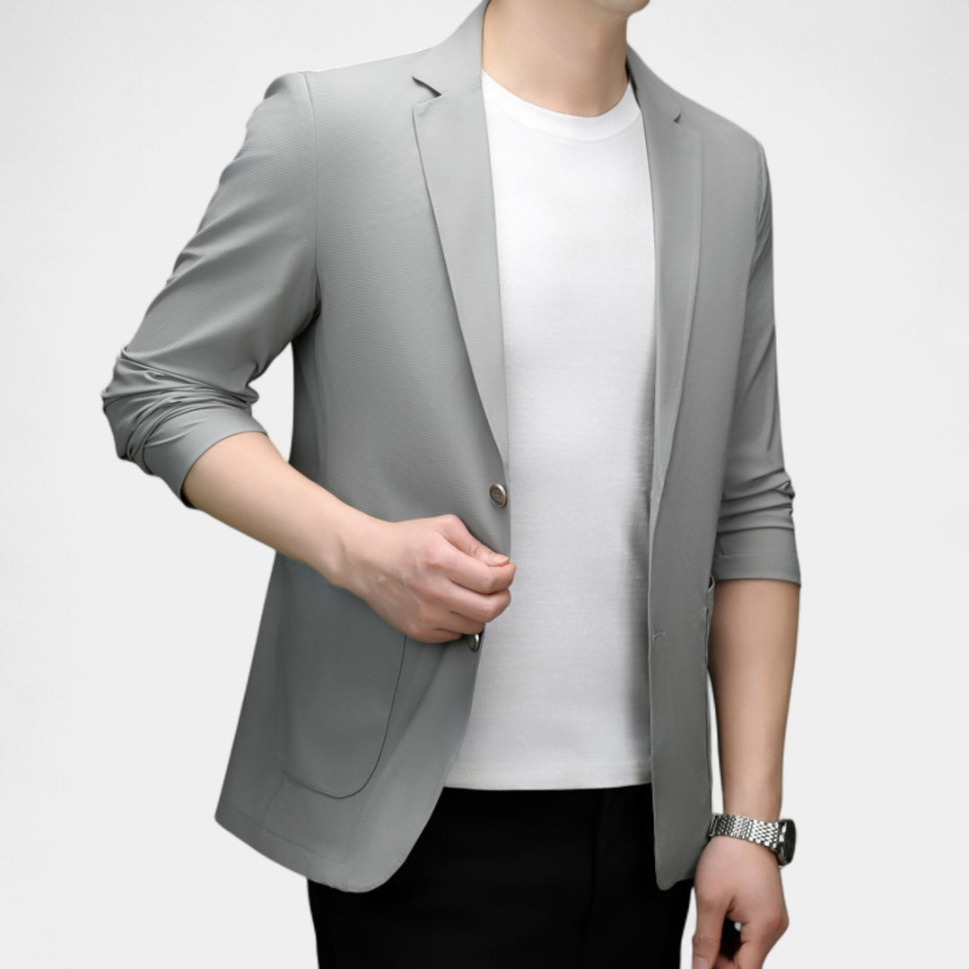 Herren Blazer aus Glattem Seidenstoff – Leichter, maßgeschneiderter Schnitt