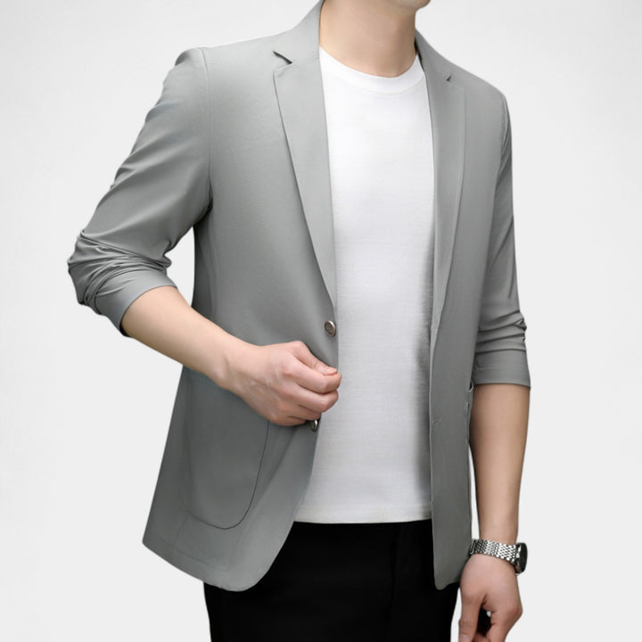 Herren Blazer aus Glattem Seidenstoff – Leichter, maßgeschneiderter Schnitt