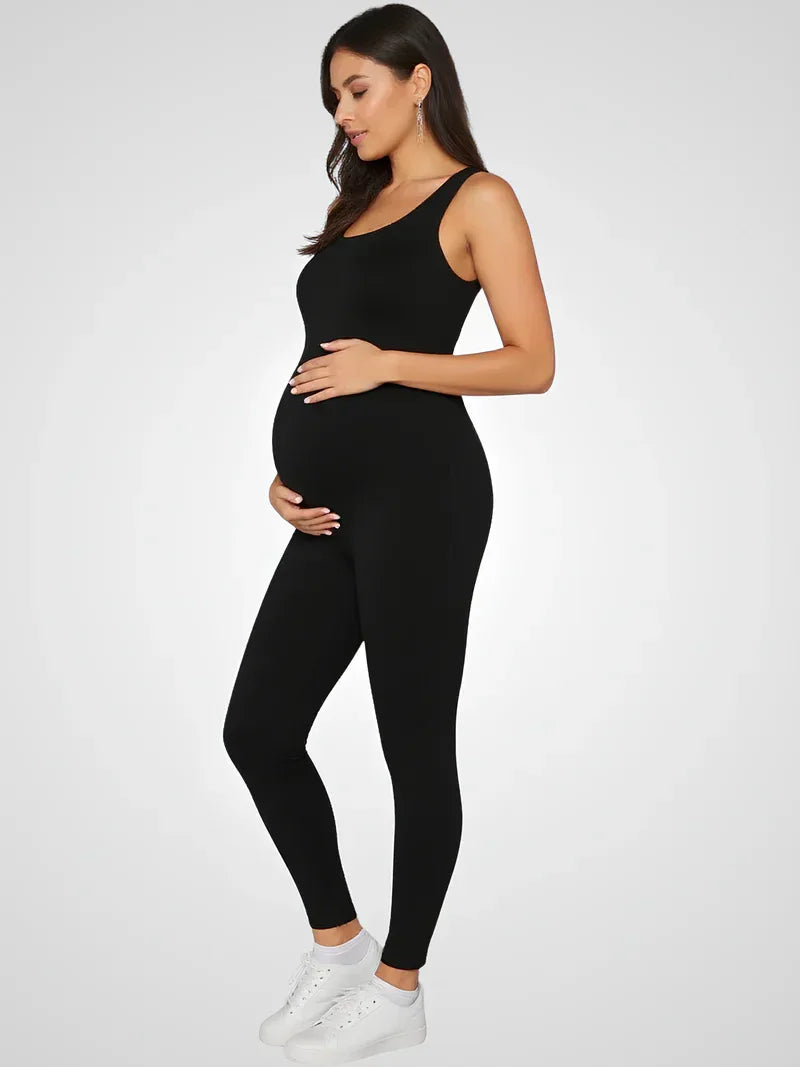 Women's Sleeveless Maternity Jumpsuit – Fitted Full Length Cut