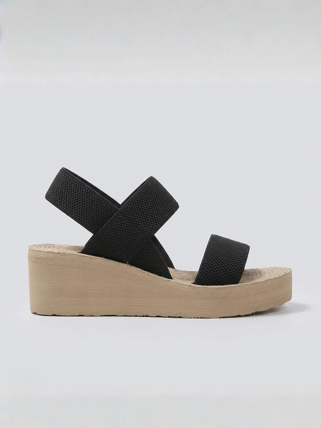 Sandali con Zeppa Donna con Elastico – Zeppa in Juta Senza Lacci