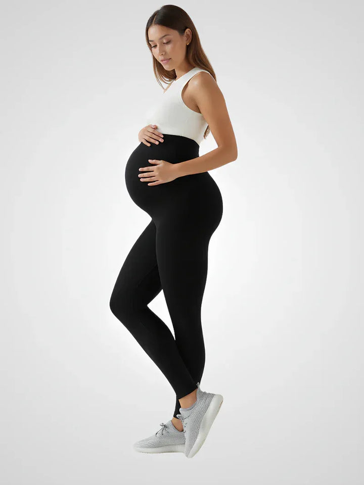 Umstandsleggings für Damen mit hoher Taille – Bauchstützendes Bandeau, knöchellang