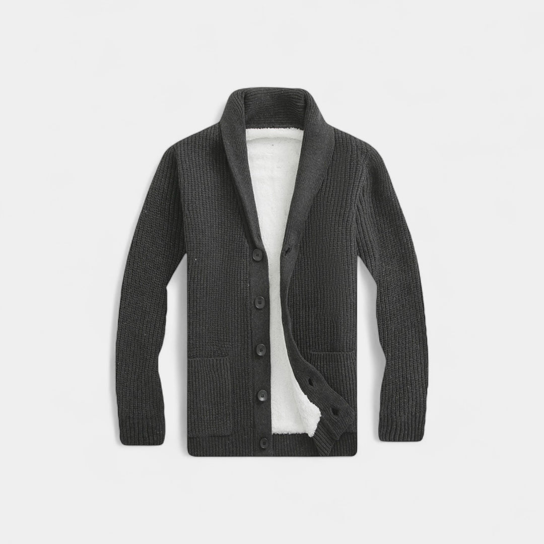Herren Wollstrickcardigan mit V-Ausschnitt – minimalistischer, zeitloser Stil