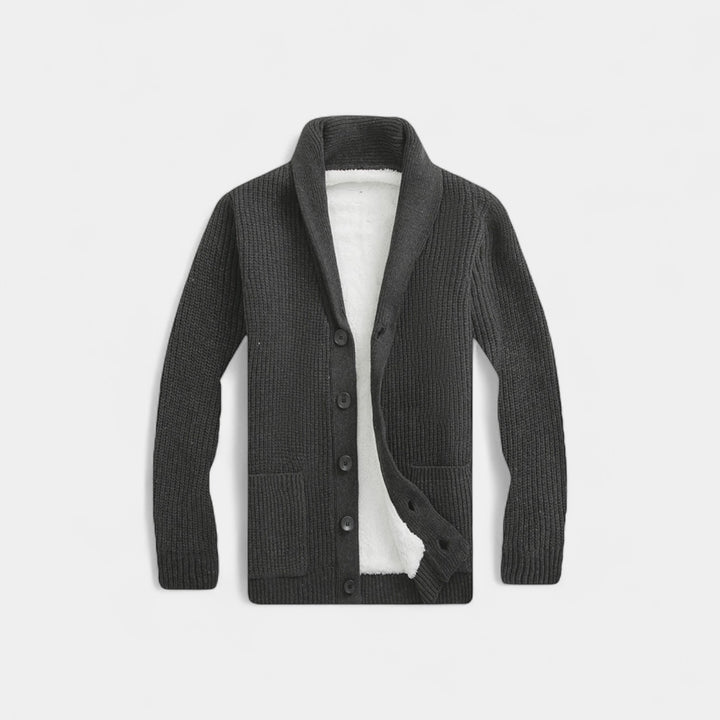 Herren Wollstrickcardigan mit V-Ausschnitt – minimalistischer, zeitloser Stil
