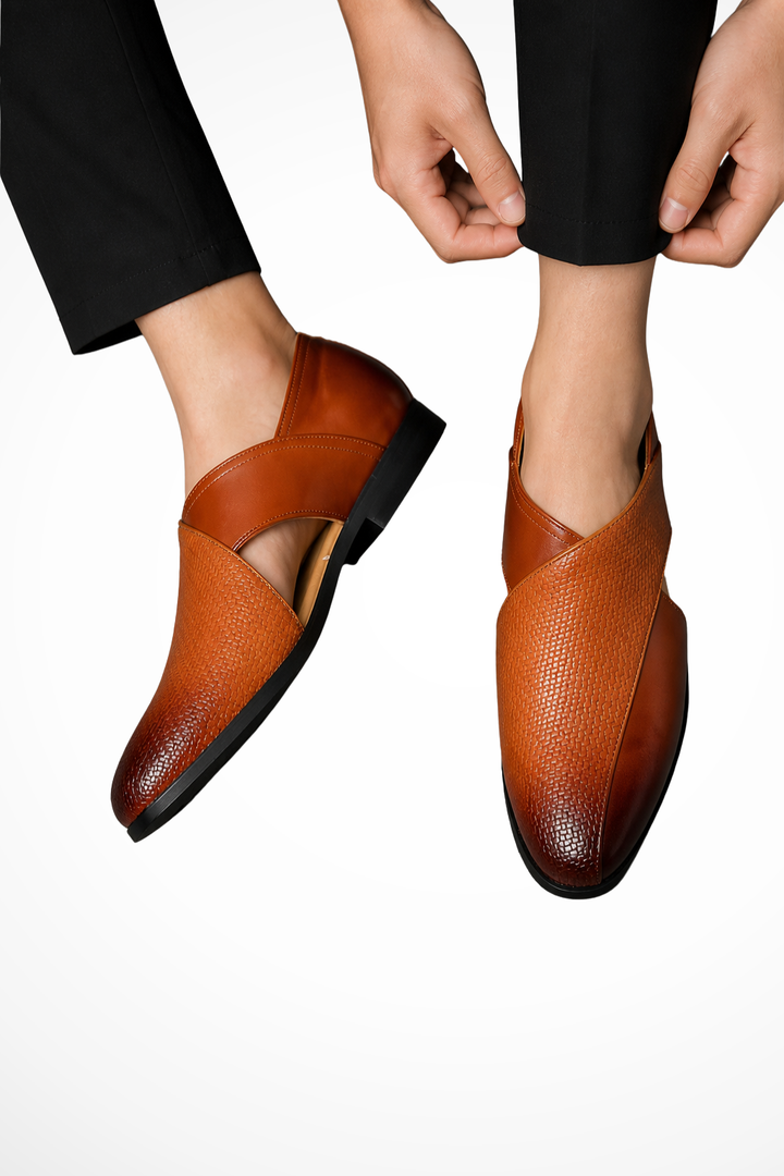 Men's Slip-On Sandals – Fisherman Style with Cross Strap