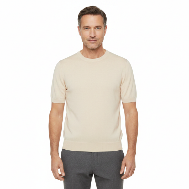 Herren T-Shirt aus Strick – Leicht und Bequem mit Geradem Schnitt