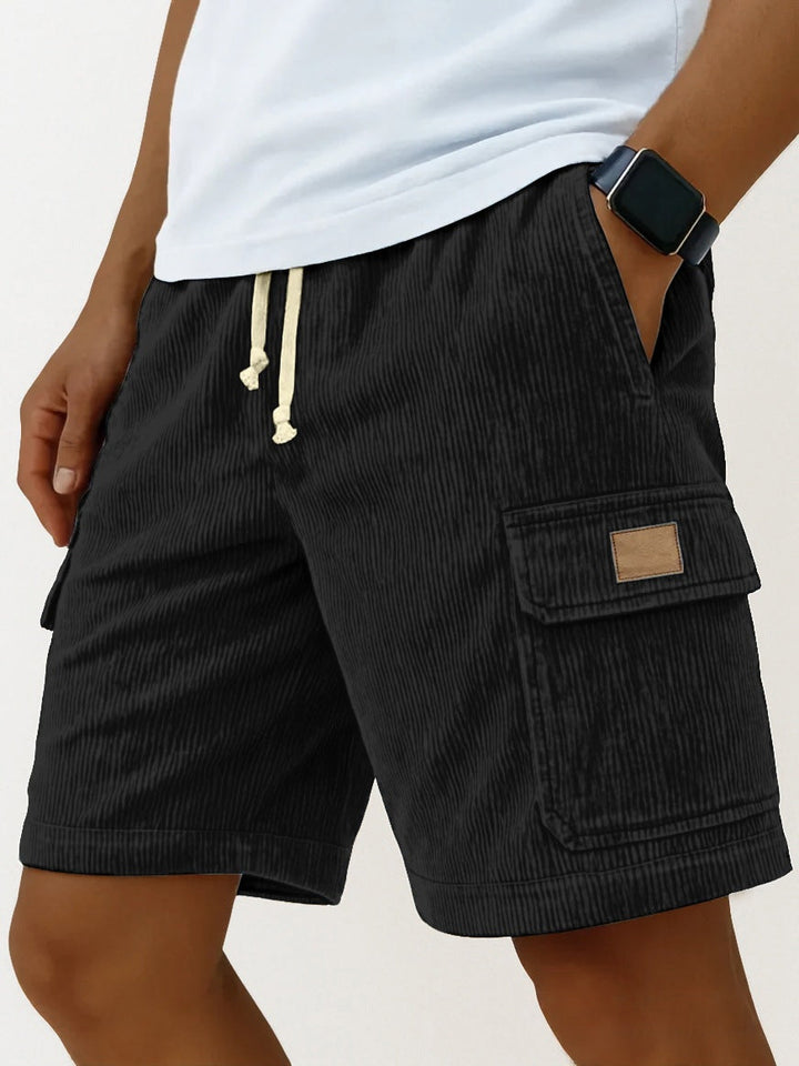 Short Cargo Homme en Velours Côtelé – Taille Élastiquée avec Cordon