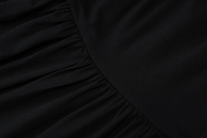 Long Women's Dress with Off-Shoulder and Ruching – Flowing Floor-Length Silhouette