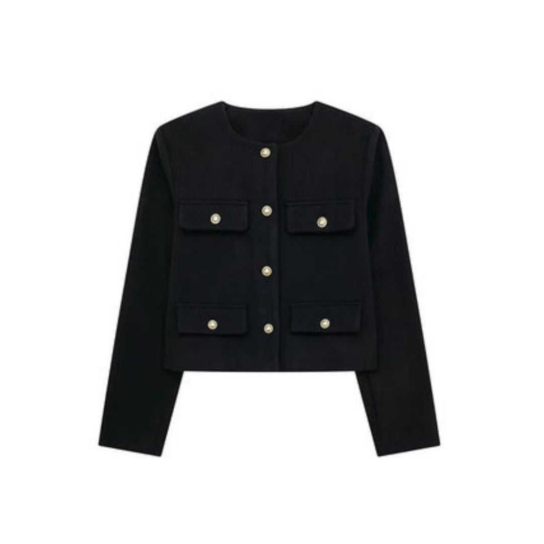 Blazer Court Femme – Coupe Structurée Boutonnage Avant