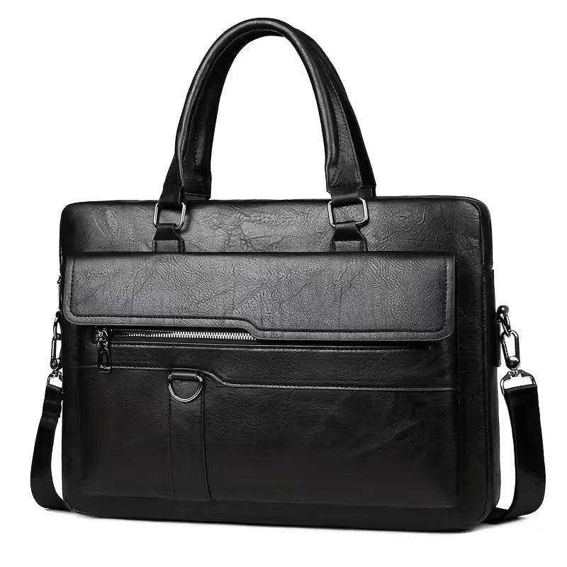 Borsa da uomo per computer portatile con finitura strutturata – grande capacità