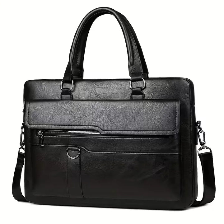 Borsa da uomo per computer portatile con finitura strutturata – grande capacità