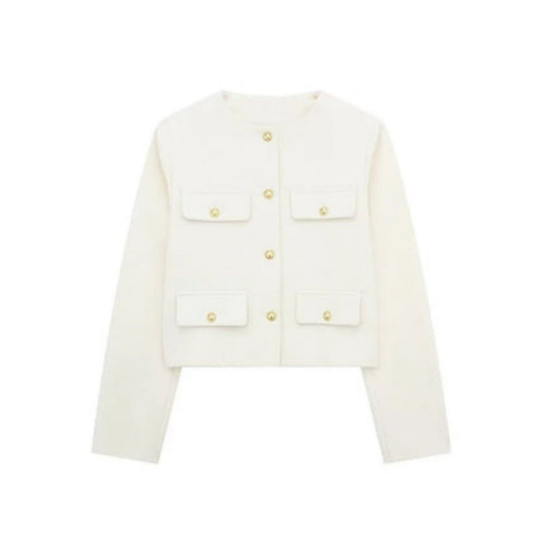 Blazer Court Femme – Coupe Structurée Boutonnage Avant
