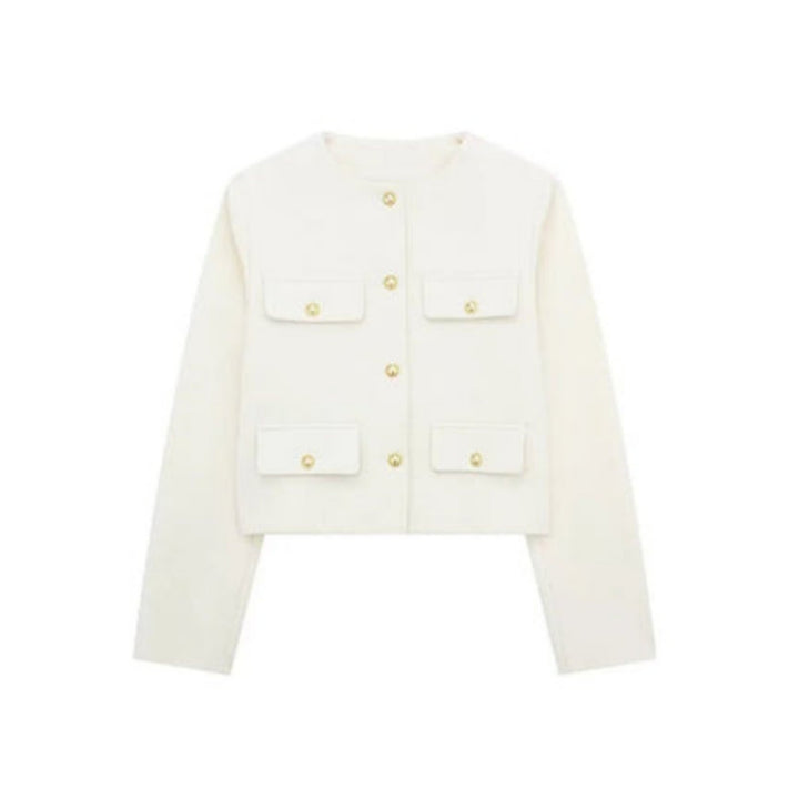 Blazer Court Femme – Coupe Structurée Boutonnage Avant
