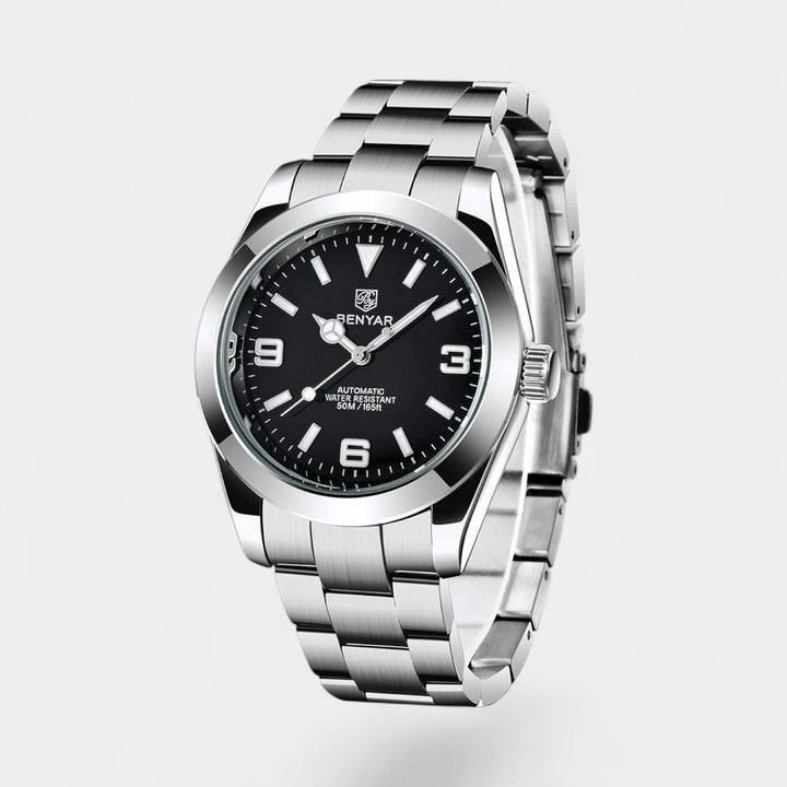 Herrenuhr aus Edelstahl analog – Leuchtzeiger