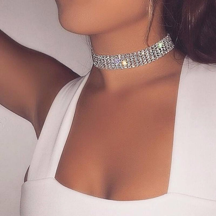 Claire Mode | Collana girocollo con strass cristallo donna