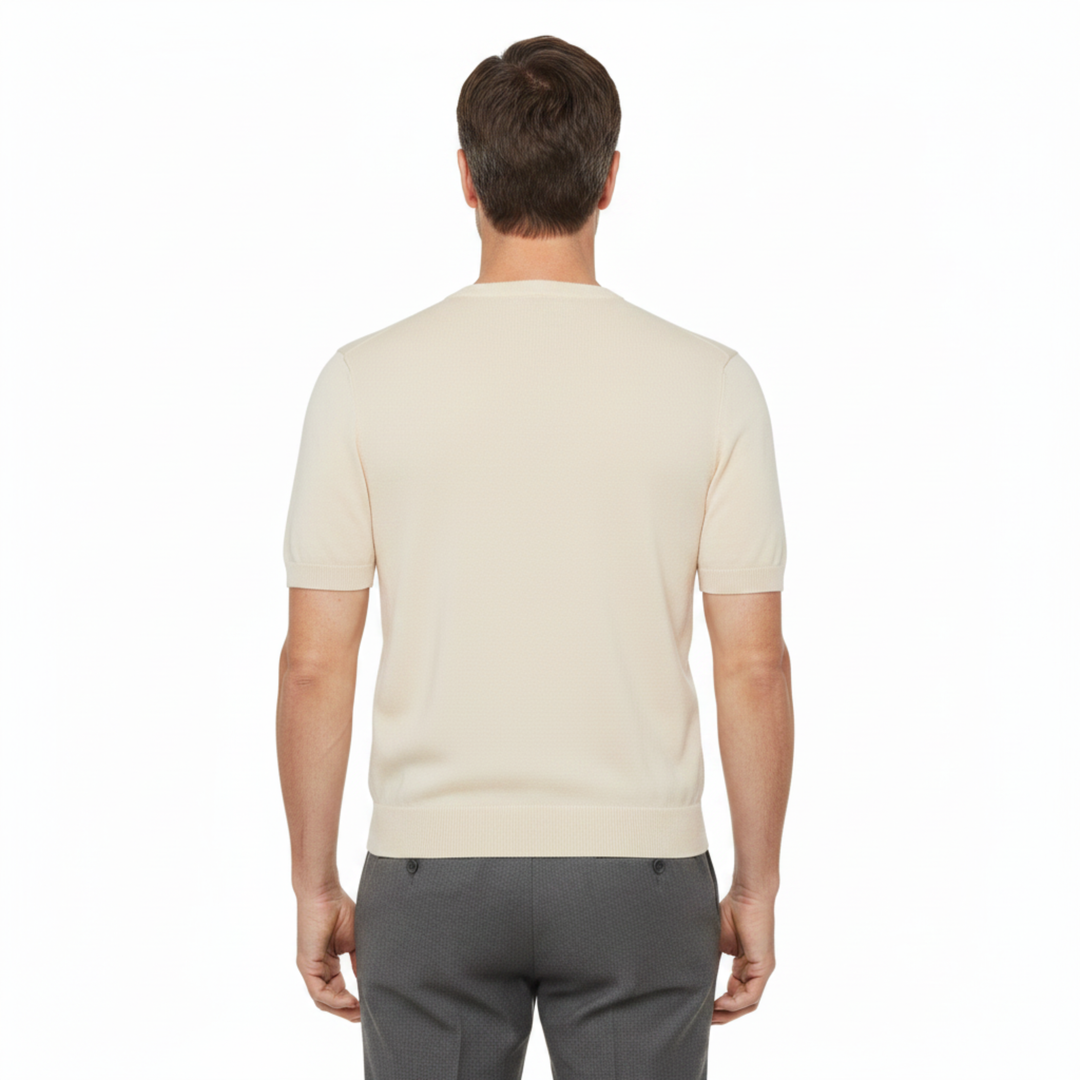 Herren T-Shirt aus Strick – Leicht und Bequem mit Geradem Schnitt