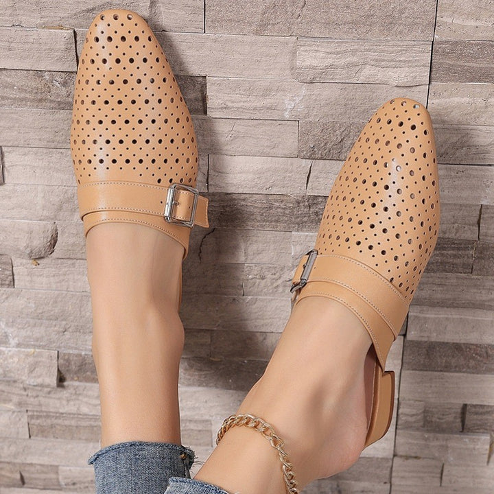 Damen Mules aus Leder – Einziger Schnallenriemen