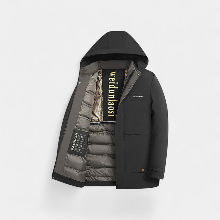 Herre parka i bomuld – quiltet velourfor