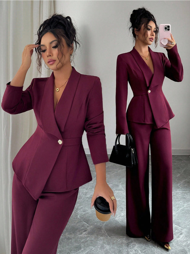 Completo Tailleur Donna Giacca e Pantaloni Dritti – Maniche Lunghe