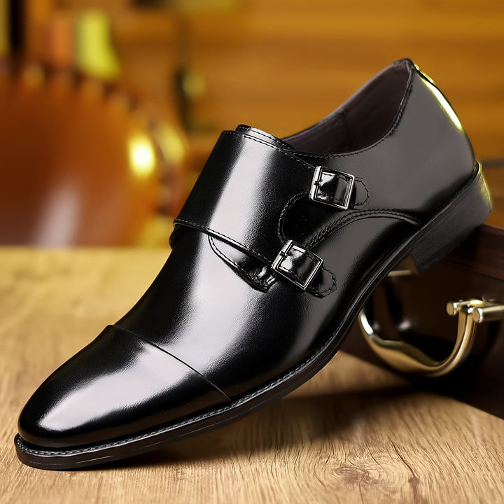 Herren Elegante Lederschuhe mit Doppel-Mönchriemen – Feine Formelle Schnallen